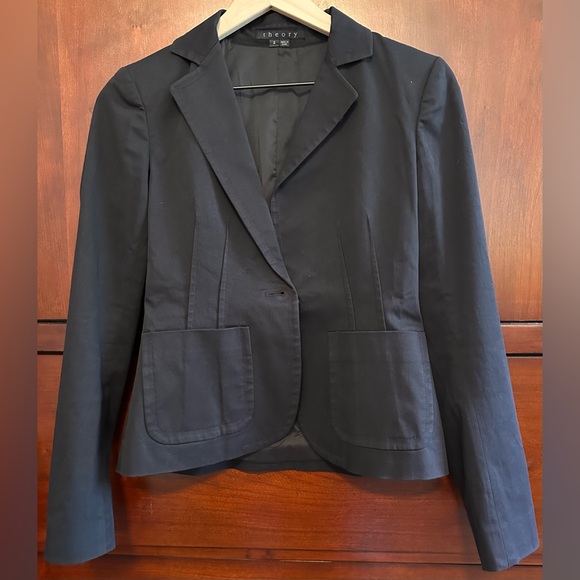 LADIES THEORY VINTAGE BLACK RILLEO BLAZER JACKET - SIZE 2 - Picture 3 of 9